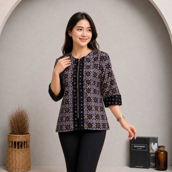 Outer Nadira Motif Kawung Lasem | Model Jaket | Katun Premium